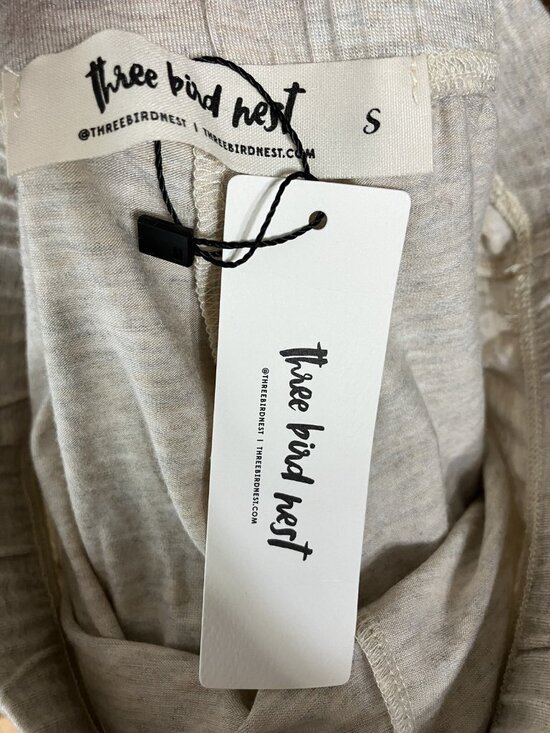 Three Bird Nest Small Oatmeal Flare Pants Rayon Stretch Lounge New - Picture 5 of 8